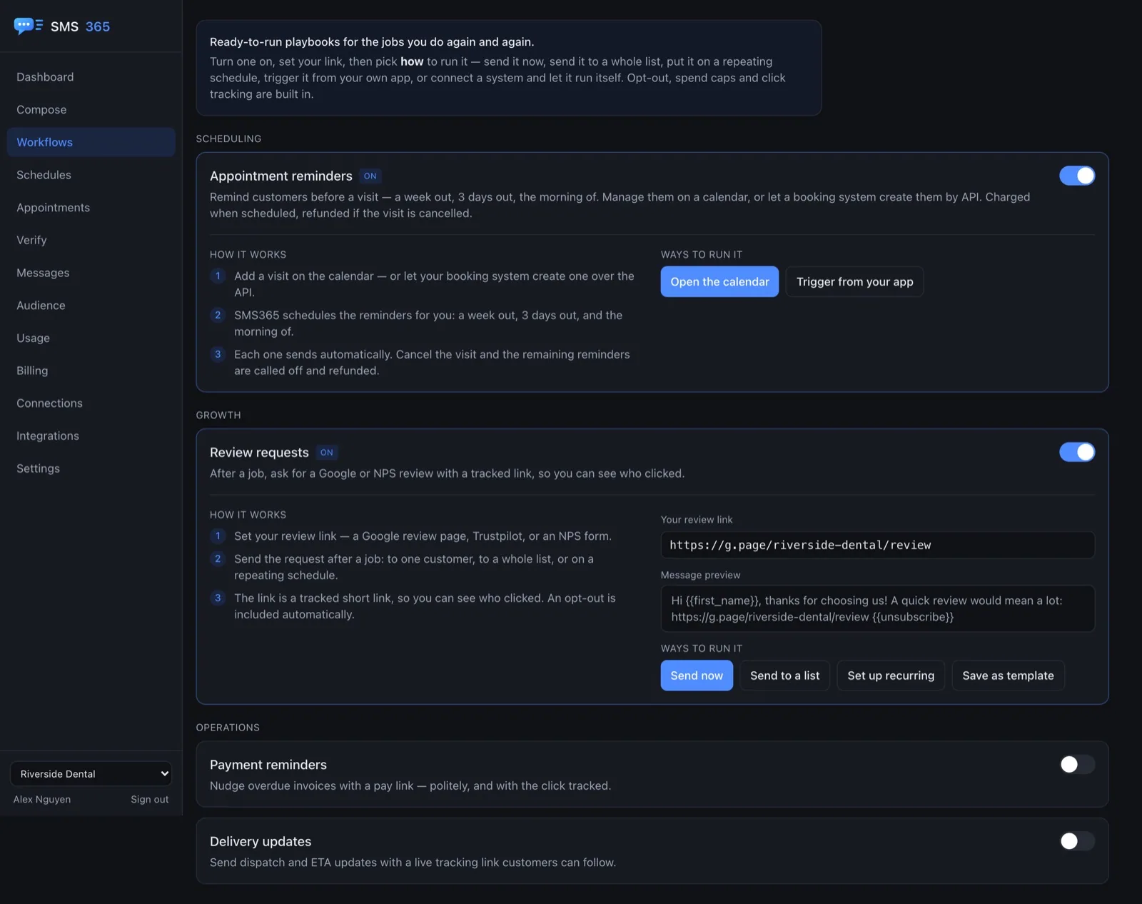 Packaged workflows you can switch on